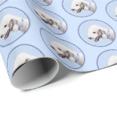 Bedlington Terrier Painting - Original Dog Art Geschenkpapier (Rolleneckpunkt)