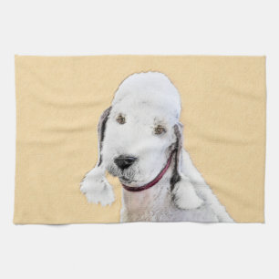 Bedlington Terrier Painting - Original Dog Art Geschirrtuch