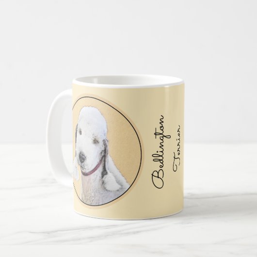 Bedlington Terrier Painting - Original Dog Art Kaffeetasse (Vorderseite Links)