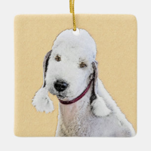 Bedlington Terrier Painting - Original Dog Art Keramikornament
