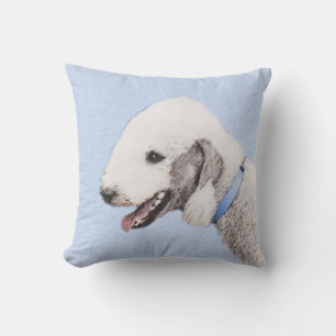 Bedlington Terrier Painting - Original Dog Art Kissen