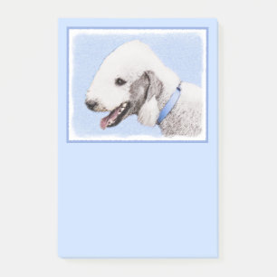 Bedlington Terrier Painting - Original Dog Art Post-it Klebezettel