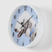 Bedlington Terrier Painting - Original Dog Art Uhr (Winkel)