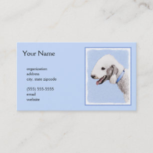 Bedlington Terrier Painting - Original Dog Art Visitenkarte