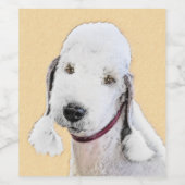 Bedlington Terrier Painting - Original Dog Art Weinetikett (Einzelnes Label)