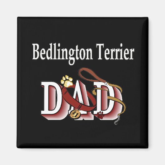 bedlington Terrier Papa Magnet (Vorne)