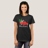 Bedlington Terrier Red Truck Weihnachtsbaum Xmas D T-Shirt (Vorne ganz)