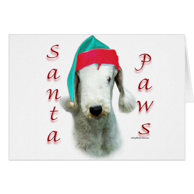 Bedlington Terrier Santa Paws (Vorderseite (Horizontal))