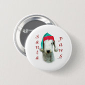 Bedlington Terrier Santa Paws Button (Vorne & Hinten)