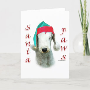 Bedlington Terrier Santa Paws Feiertagskarte