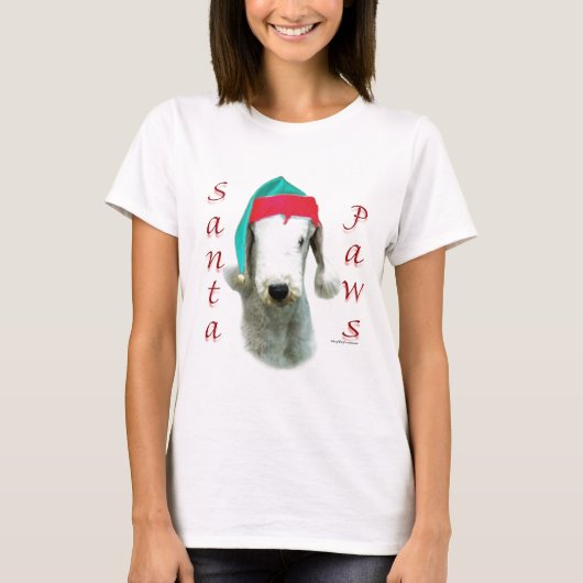 Bedlington Terrier Santa Paws T-Shirt (Vorderseite)