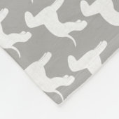 Bedlington Terrier-Silhouette-Muster-Grau Fleecedecke (Ecke)
