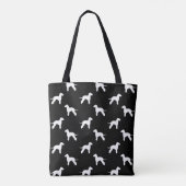 Bedlington Terrier-Silhouette-Muster-Grau Tasche (Rückseite)