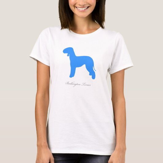 Bedlington Terrier-T - Shirt (blaue Silhouette) (Vorderseite)