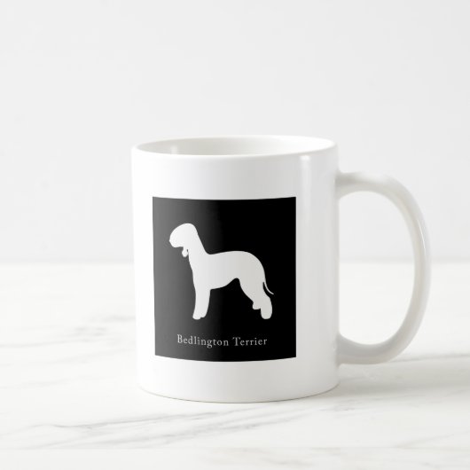 Bedlington Terrier-Tasse (Schwarzes) Kaffeetasse (Rechts)