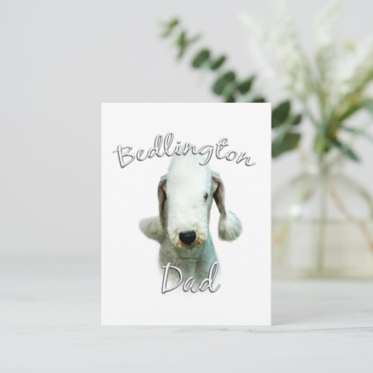 Bedlington Terrier Vater 2 Postkarte (Stehend Vorderseite)