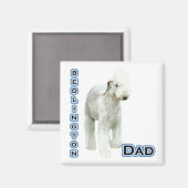 Bedlington Terrier Vater 4 - Magnet (Vorderseite/Rückseite)
