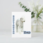 Bedlington Terrier Vater 4 Postkarte (Stehend Vorderseite)