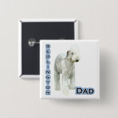 Bedlington Terrier Vater 4 - Schaltfläche Button (Vorne & Hinten)