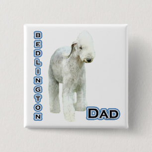 Bedlington Terrier Vater 4 - Schaltfläche Button