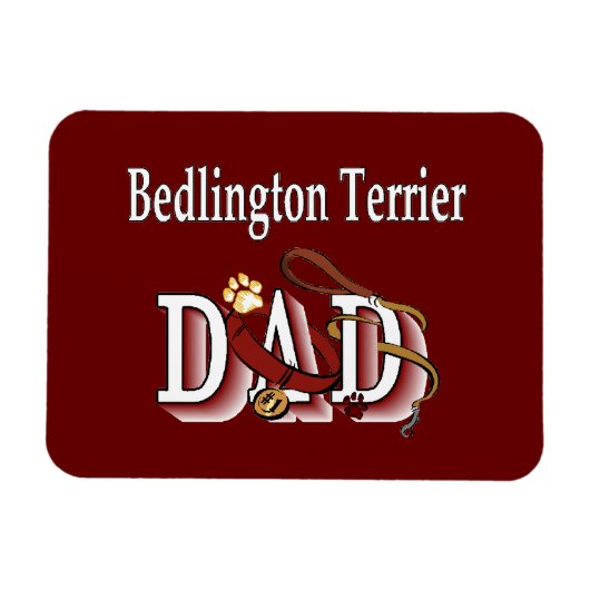 Bedlington Terrier Vater Magnet (Horizontal)