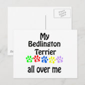 Bedlington Terrier Walks Design Postkarte (Vorne/Hinten)