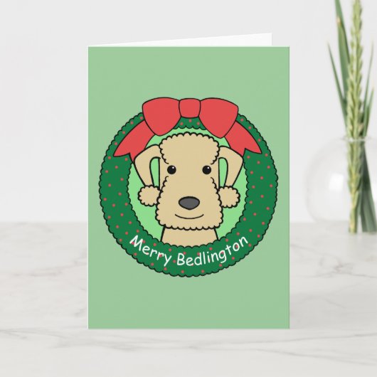 Bedlington Terrier Weihnachten (Vorderseite)