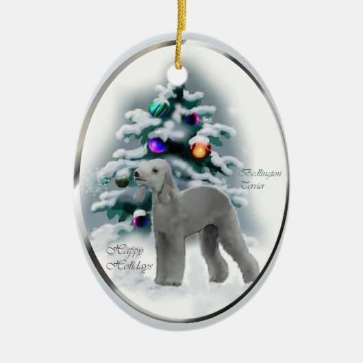 Bedlington Terrier Weihnachtsgeschenke Ornament (Vorne)