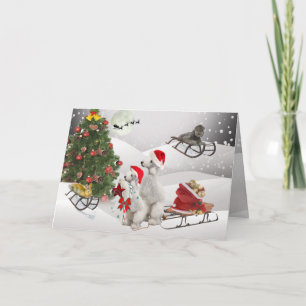 Bedlington Terrier Weihnachtstagesspaß-Karten Feiertagskarte