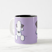 Bedlington Terrier Zwei-Tone-Tasse Zweifarbige Tasse (Vorderseite Links)