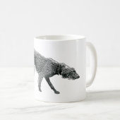 Bedlington Whippet Lurcher Dog Line Zeichn Art Kaffeetasse (VorderseiteRechts)
