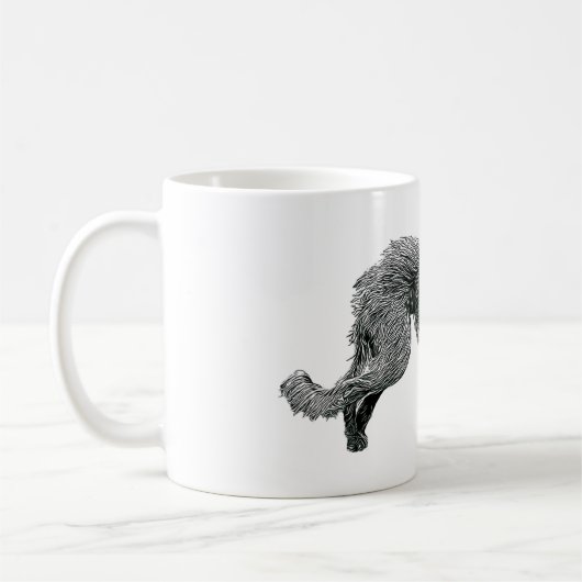 Bedlington Whippet Lurcher Dog Line Zeichn Art Kaffeetasse (Links)
