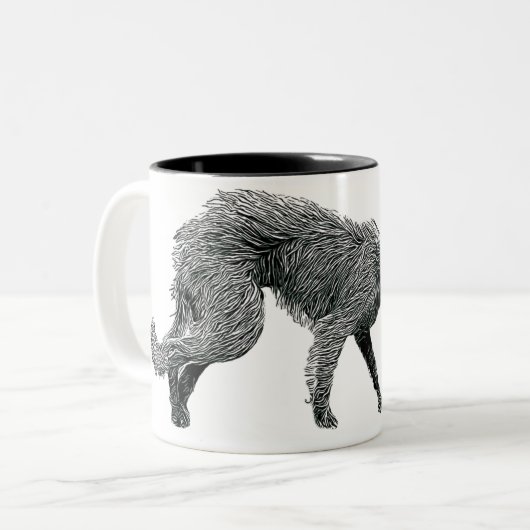 Bedlington Whippet Lurcher Zweifarbige Tasse (Vorderseite Links)