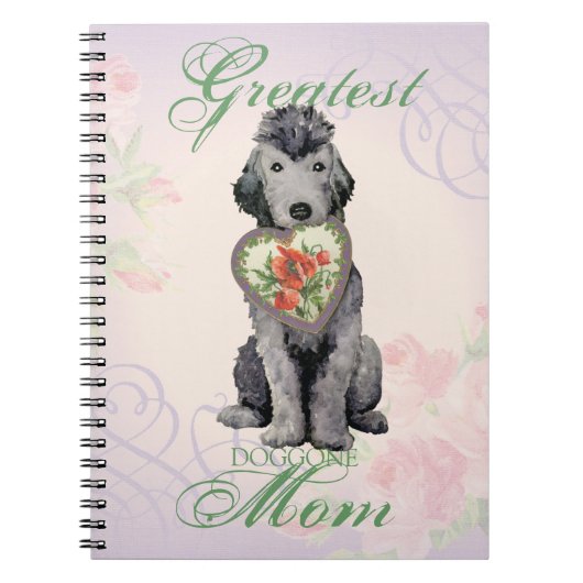 Bedllington Terrier Heart Mama Notebook Notizblock (Vorderseite)