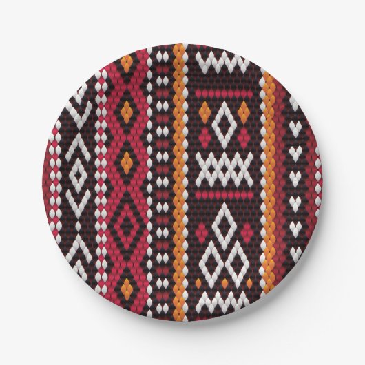 Bedouin Sadu Fabric Pappteller (Vorderseite)