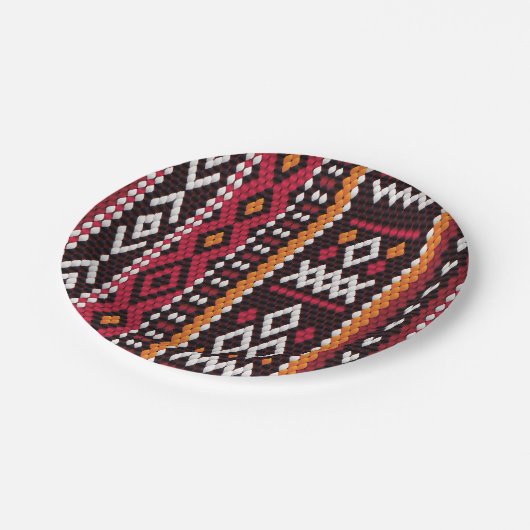 Bedouin Sadu Fabric Pappteller (Schrägansicht)