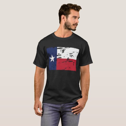 Bedrängnis-Texas-Staats-Flaggen-Vintager T - Shirt (Vorne ganz)