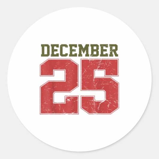 Bedrängt 25. Dezember Runder Aufkleber (Vorderseite)