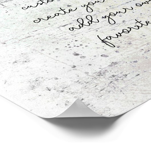 bedrängt erstellen Sie Ihren eigenen Text graue Poster (Ecke)