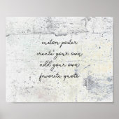 bedrängt erstellen Sie Ihren eigenen Text graue Poster (Vorne)