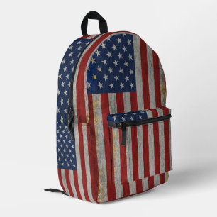 Bedrängte amerikanische Flagge 4. Juli Patriotisch Bedruckter Rucksack