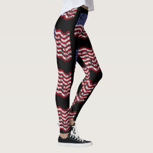 Bedrängte amerikanische Flagge Leggings