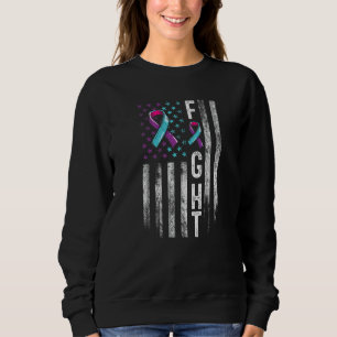 Bedrängte amerikanische Flagge Suizidpräventionsbe Sweatshirt