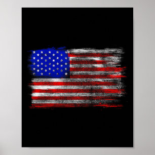 Bedrängte amerikanische Flagge - Vereinigte Staate Poster