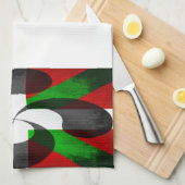 Bedrängte baskische Flagge und Kreuzküchentücher Geschirrtuch (Viertel Falte)