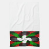 Bedrängte baskische Flagge und Kreuzküchentücher Geschirrtuch (Vertikal)