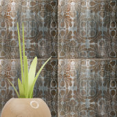 Bedrängte Holzreplikation Brauner Damast Verziert Fliese