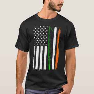Bedrängte irisch-amerikanische Flagge Angeln St. P T-Shirt