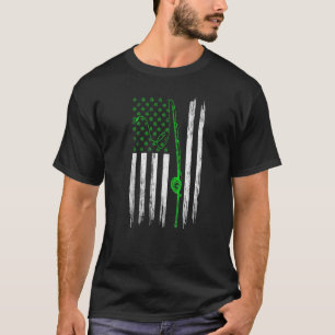 Bedrängte irisch-amerikanische Flagge Angeln St. P T-Shirt
