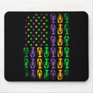 Bedrängte Mardi Gras USA Amerikanische Flagge Craw Mousepad